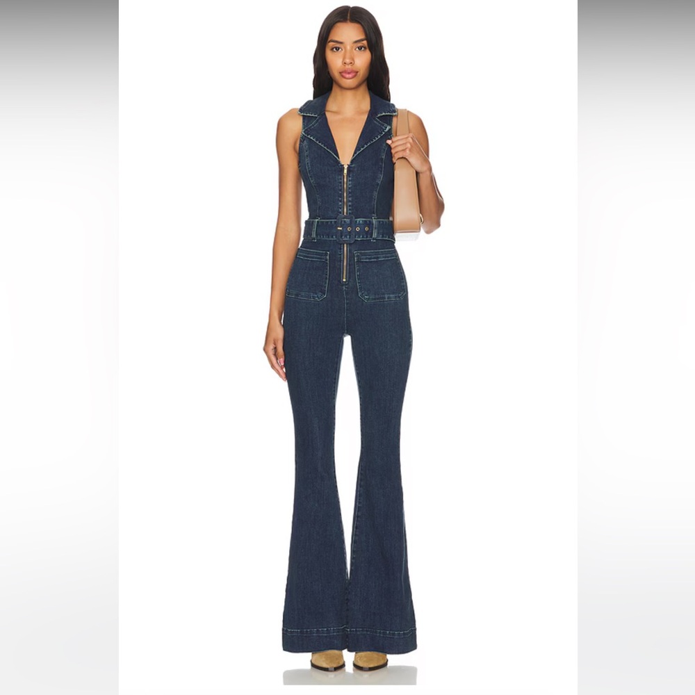 Show me your mumu Jacksonville denim jumpsuit in thunder